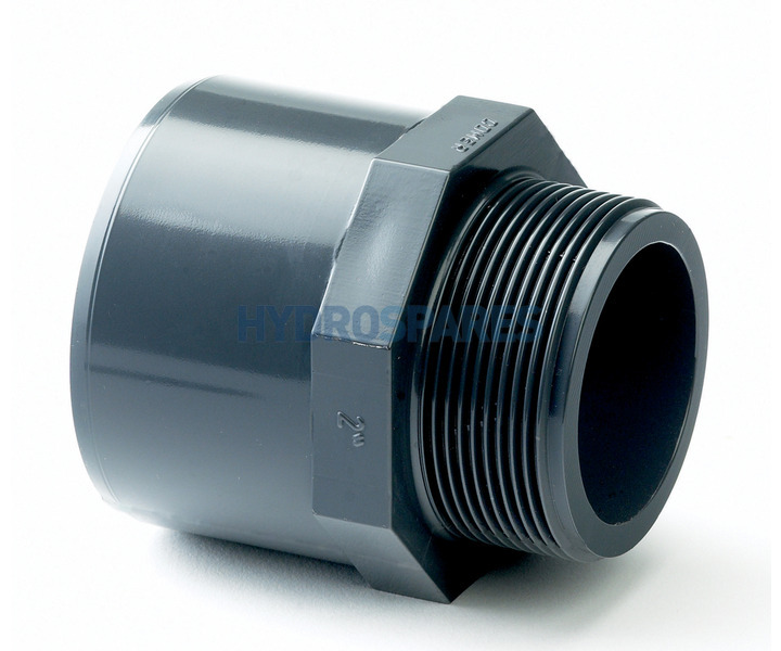 Adaptor Plain BSP Threaded Male Grey uPVC Pipe Fitting Imperial