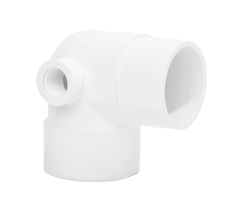 2" Street Elbow 90° w/ Air Bleed Port - PVC - White