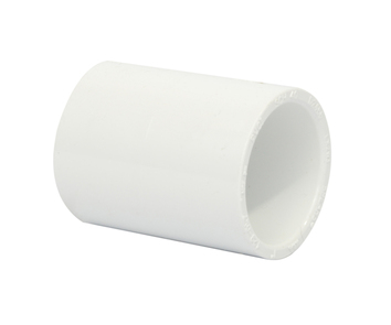 1 ½" Extended Equal Coupler - PVC - White