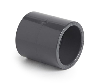 50mm Extended Equal Coupler - PVC - Grey