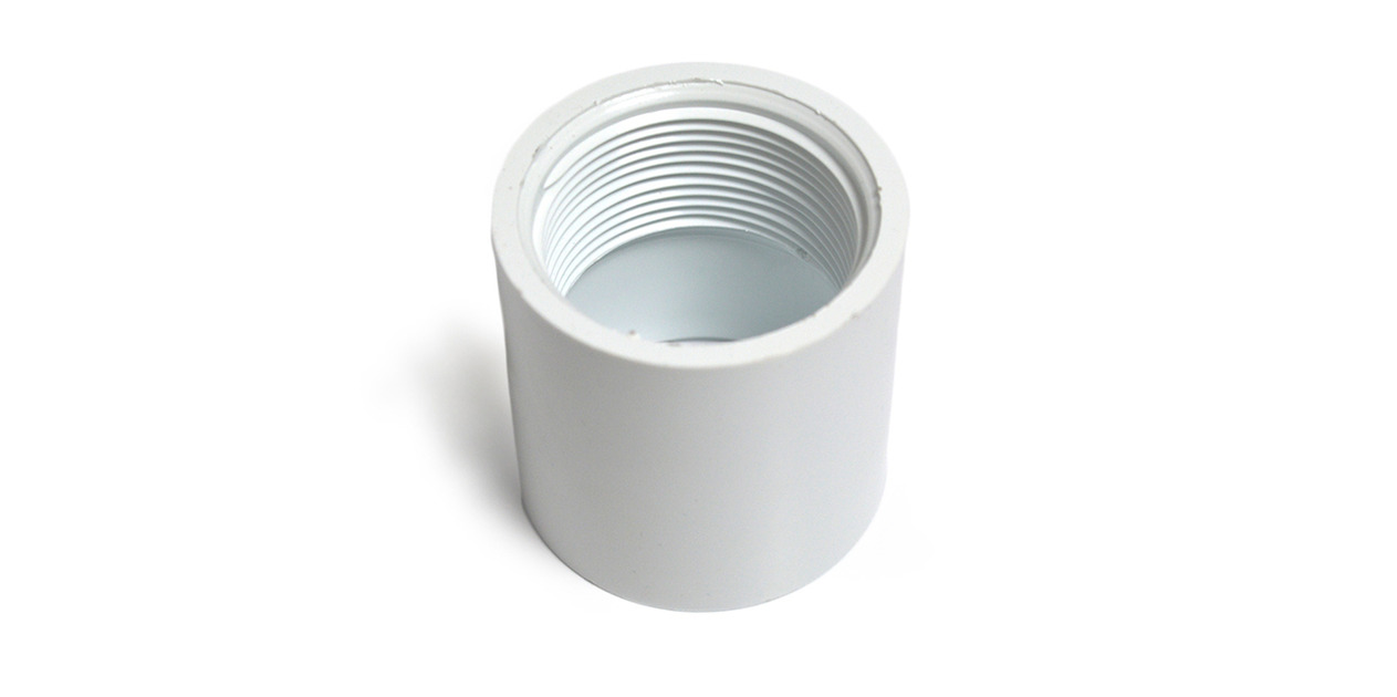 2" Adaptor - Plain x Threaded - ABS - White