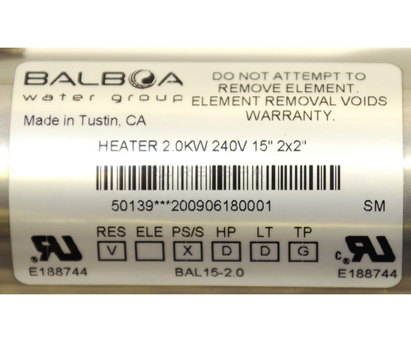 Balboa Heater - Pre M7 - PSI Switch - 2.0kW