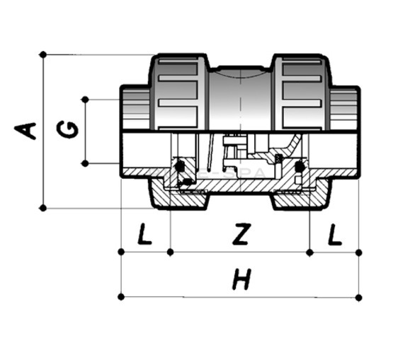 Comer PVC Non Return Valve - Double Union 