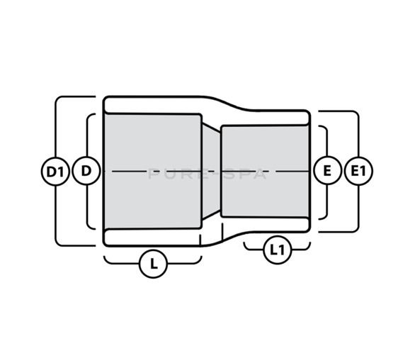 63mm x 50mm - Reducing Coupler - PVC - White