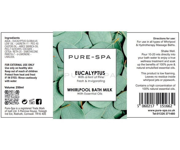 Pure-Spa Whirlpool Bath Milk 250ml Thumbnail 1