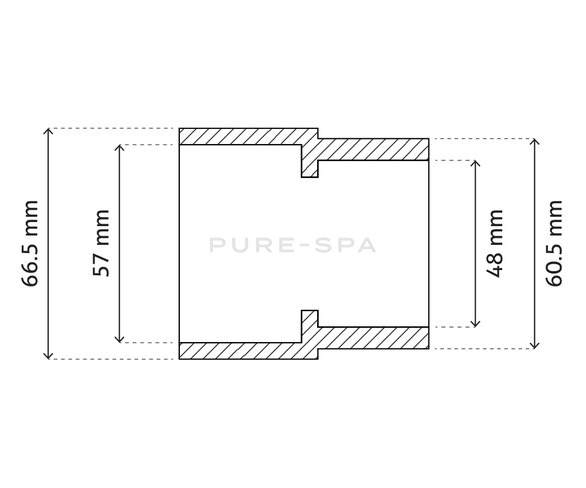 2" (1 ½") x 1 ½" Fitting Extender - PVC - White