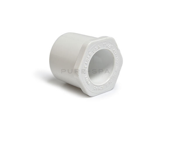 2" x 1 ½" Reducing Bush - PVC - White