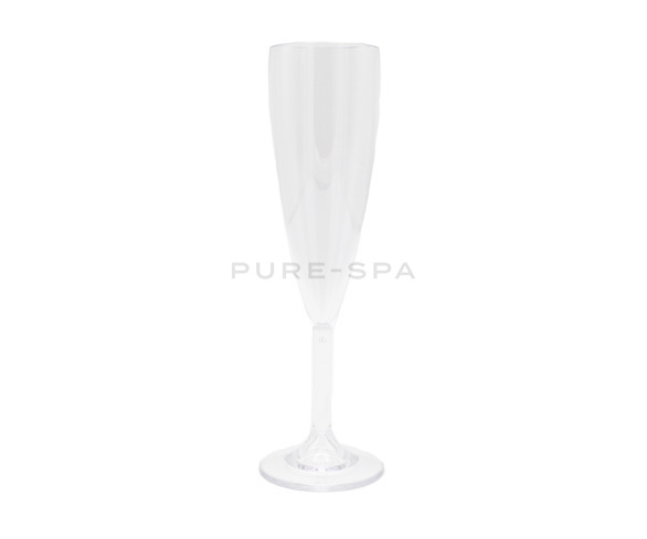 Pure-Spa Reusable Plastic Champagne Flute - Clear - 190ml