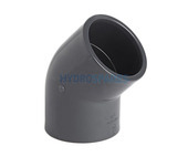 40mm Equal Elbow 45 - PVC - Grey