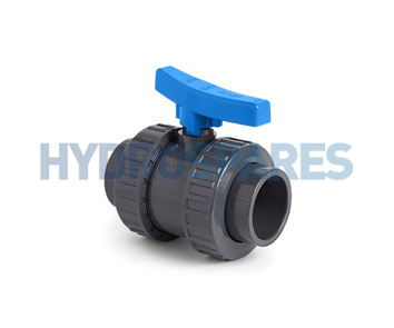 Comer PVC Ball Valve - Double Union - 2" Grey