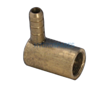 HydroAir 90° Brass Nut For Air Jets - 9mm Barb