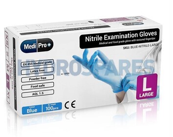 Blue Nitrile Gloves - Medical Grade Cat III PPE  x 100