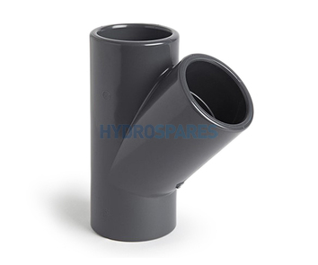 40mm Equal Tee 45° - PVC - Grey