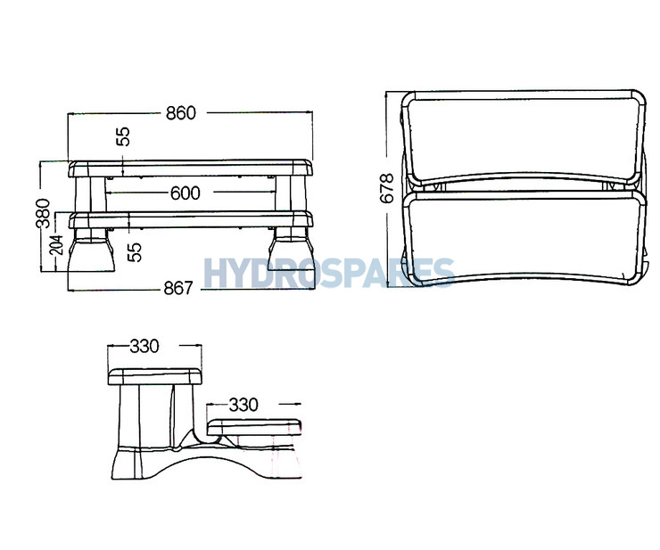 Pure-Spa Hot Tub Step - 86cm Long
