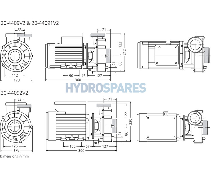 HydroAir Magnaflow HA440 Spa Pump - 2 Speed  DISCONTINUED