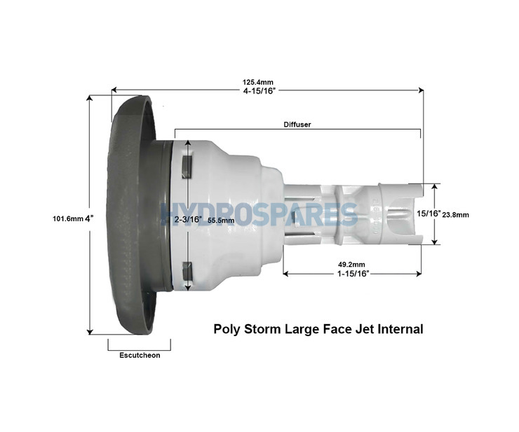 Waterway Poly Storm Jet 4" - Massage - Click-IN Style