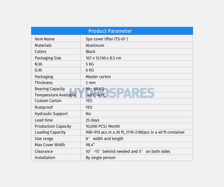 Pure-Spa - Cover Lifter - Classic (Type 1)
