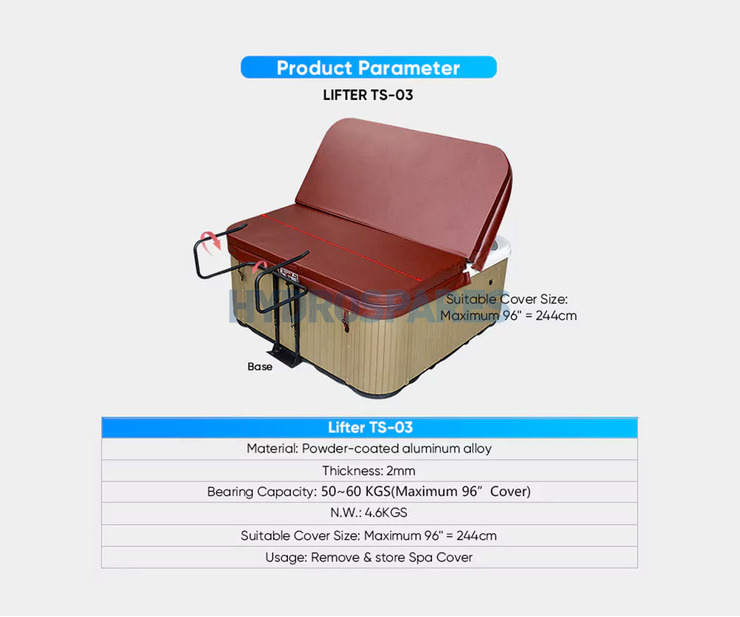 Pure-Spa Lift 5  -  Undermount Cover Lifter
