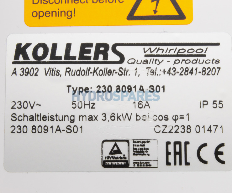 Koller Electronic Control Box - 230 8091A S01