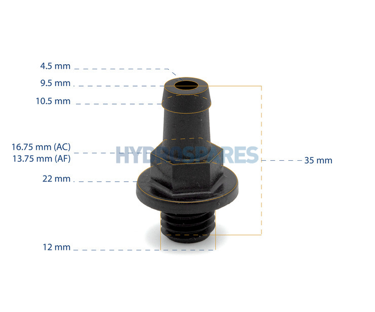 LX Pump Bleed Valve 3/8" - Drain Plug - Grey
