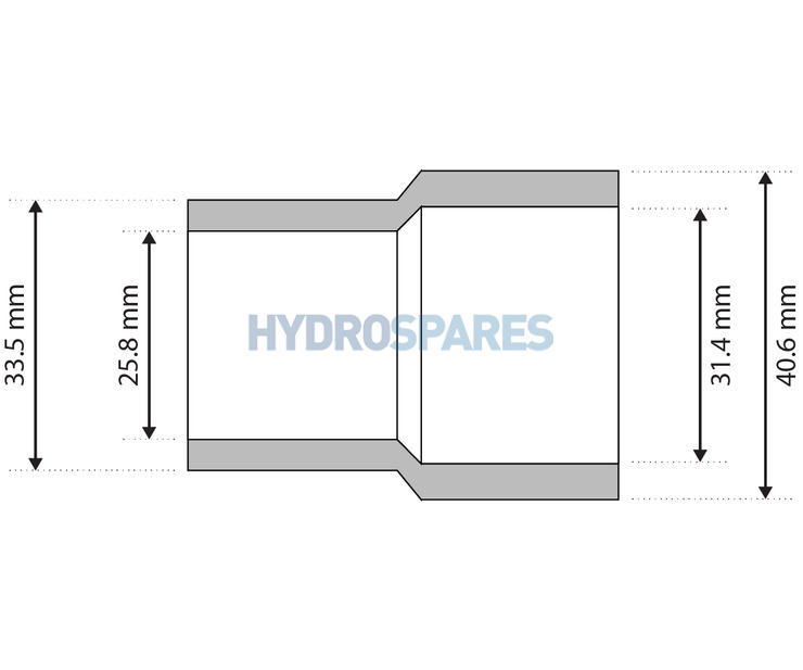 32mm x 1" Conversion Adaptor - PVC - Street