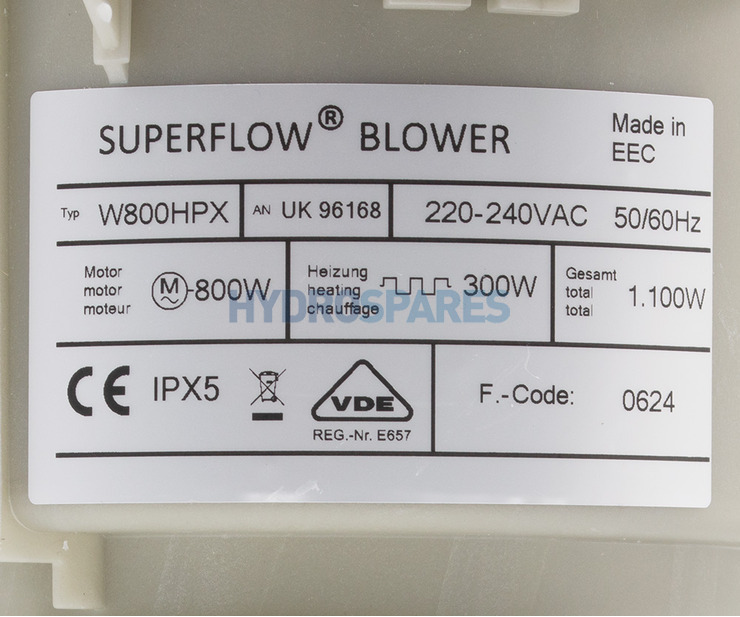 Superflow Metrax Air Blower - UK31609H - 800W