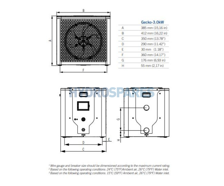 Gecko in.temp Mini Heat Pump
 - 3kw