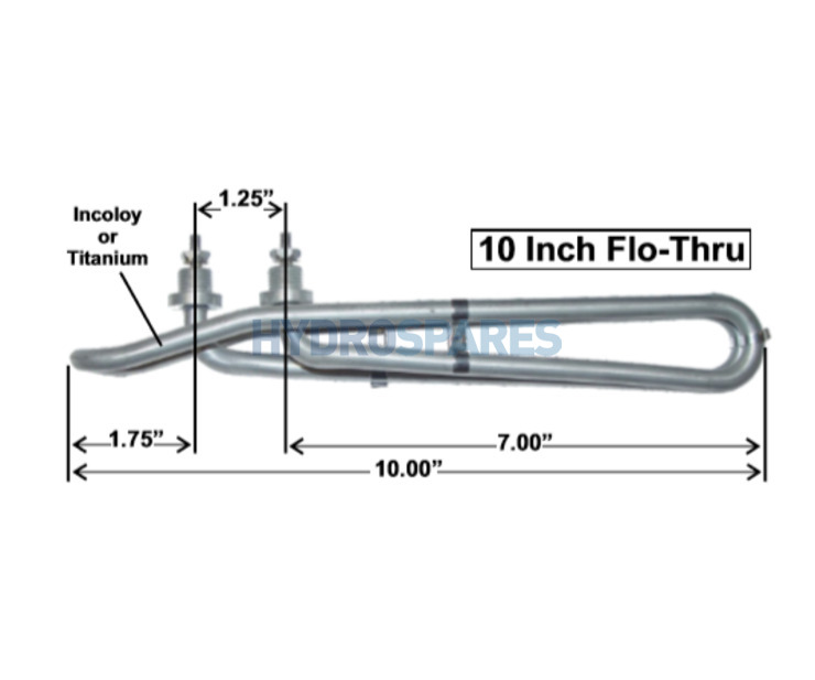 HydroQuip Heater Element - 10" Flo Thru - 3.0kW - Incoloy