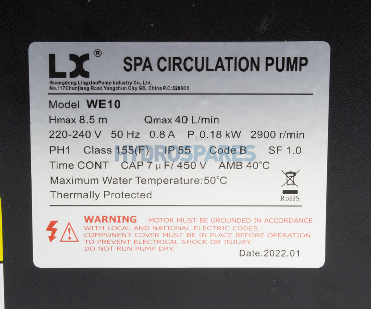 LX SPA Circulation Pump - WE10
