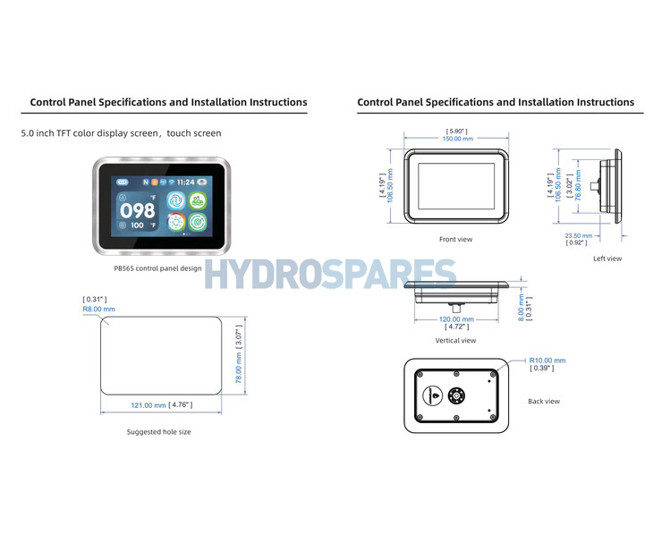 Joyonway PB565 Touch Control Panel