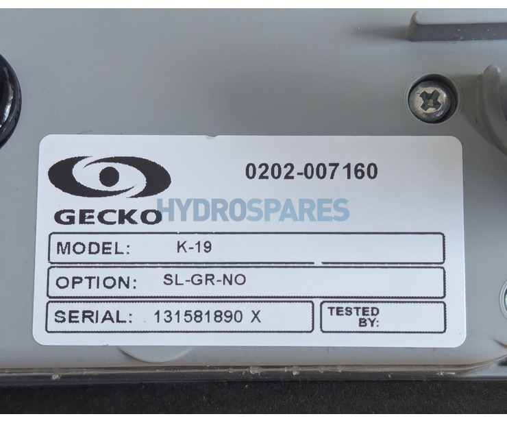 Gecko TSC-19(K-19) Control Panel