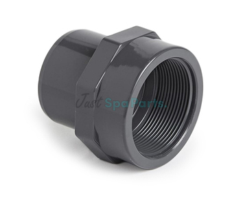 2" (50mm) x 1 ½" Adaptor - Plain x Threaded - PVC - Grey