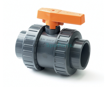 Comer PVC Ball Valve - Double Union 1.0" Grey