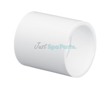 2 ½" Equal Coupler - PVC - White