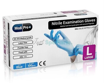 Blue Nitrile Gloves - Medical Grade Cat III PPE  x 100