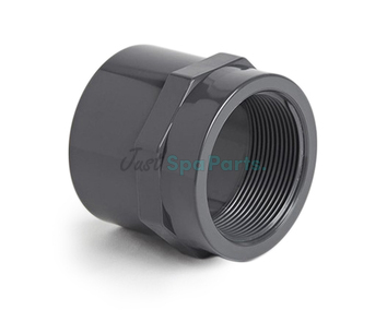 1 ½" Adaptor - Plain x Threaded - PVC - Grey