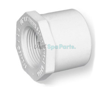 2" x 1" Reducing Bush - PVC - White