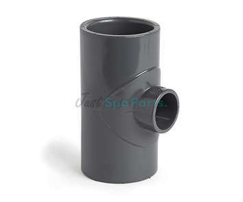 1 ½" x 1" Plain Reducing Tee - PVC - Grey