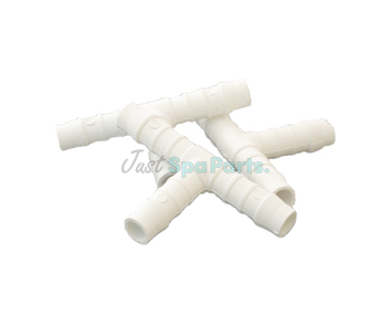 3/8" Barbed Tee - ABS - White