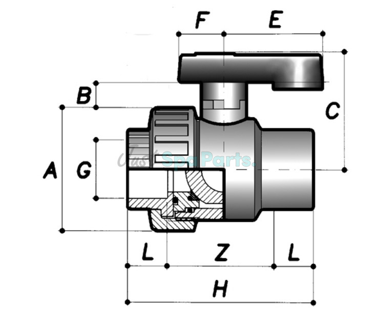 Comer PVC Ball Valve - Single Union 50mm