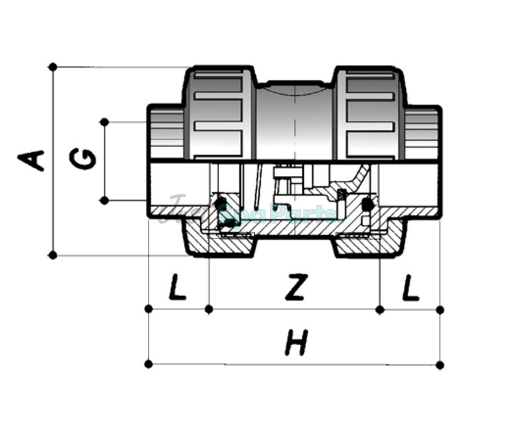 Comer PVC Non Return Valve - Double Union