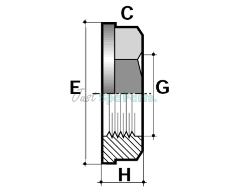 1 ½" Back Nut - PVC - Grey