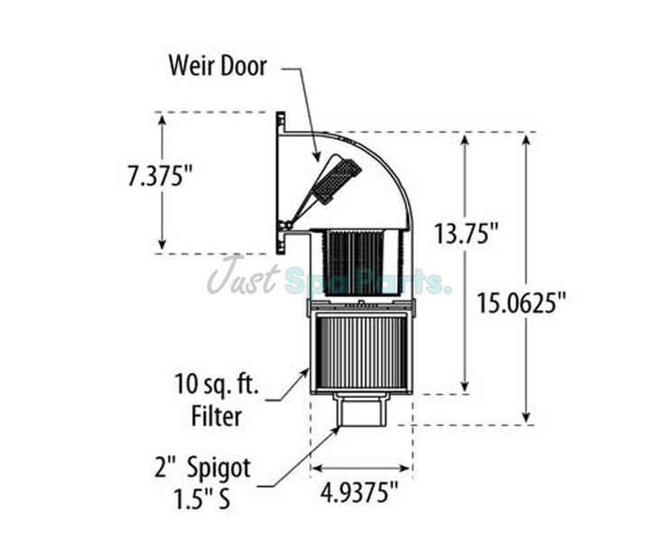 Waterway Square Spa Skim Filter - 10sq.ft - White