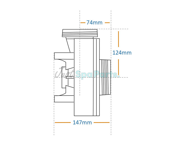 Waterway Executive 48F Wet End - 1HP - 2" x 2"