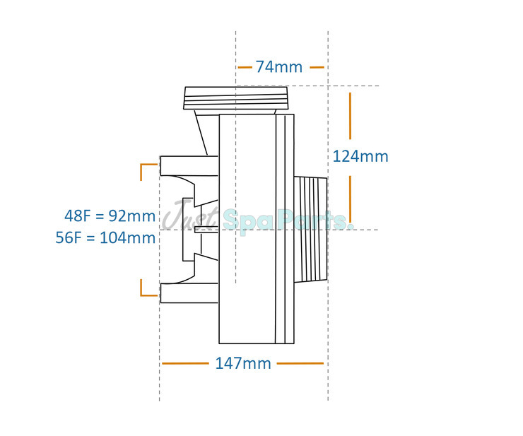 Waterway Executive 48F Wet End - 4HP - 2" x 2 ½"