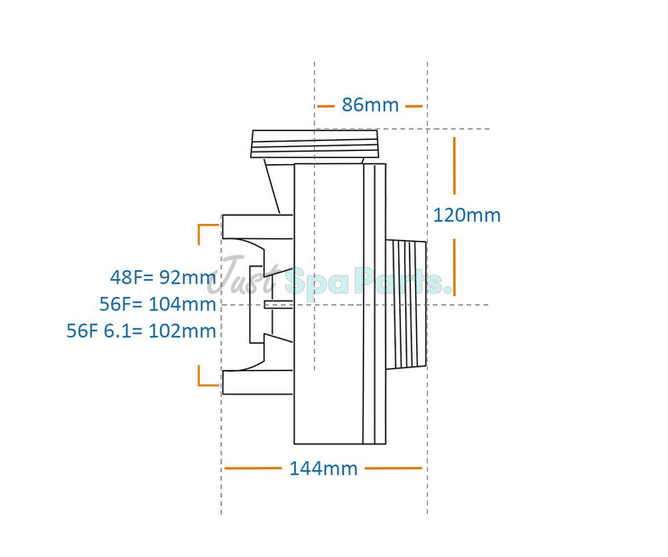 Gecko Circ-Master HP 48F Wet End - 1/15HP - 1 ½" x 1 ½"