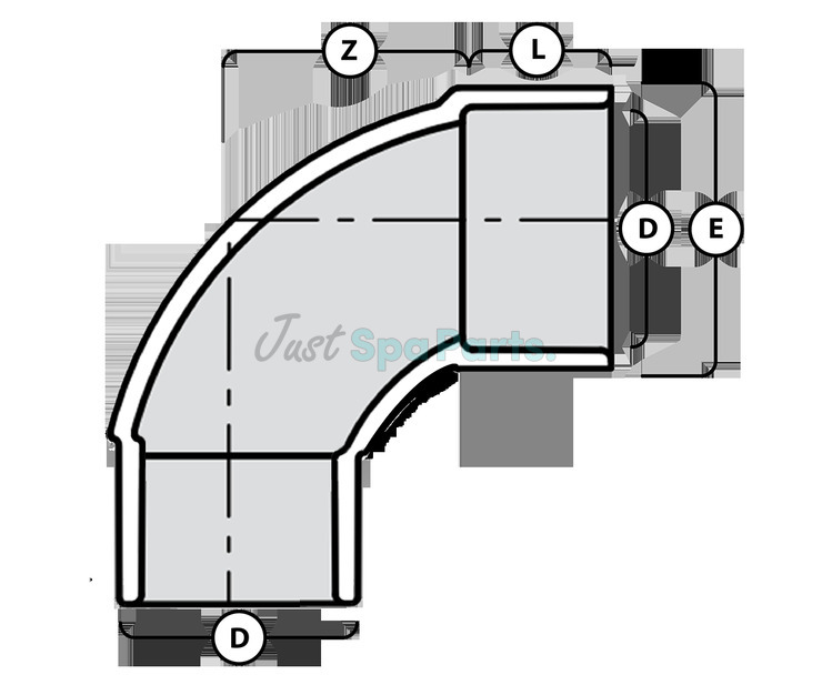 1 ½" Swept Equal Elbow 90° - PVC - White