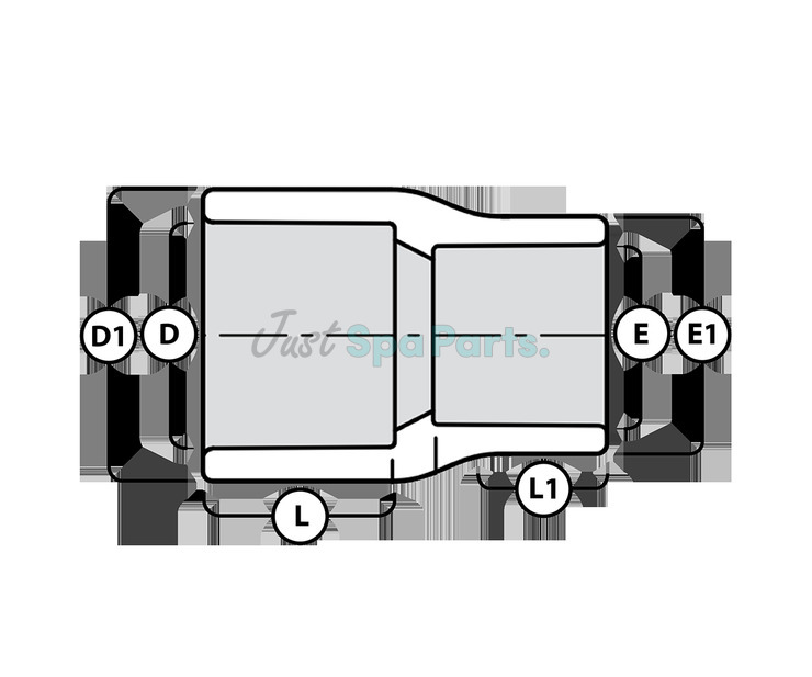 1" x 32mm Conversion Adaptor - PVC - Grey