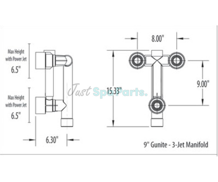 Waterway Gunite Deep Seat 3-Jet Manifold