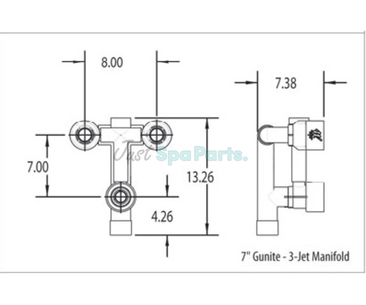 Waterway Gunite Standard Seat 3-Jet Manifold